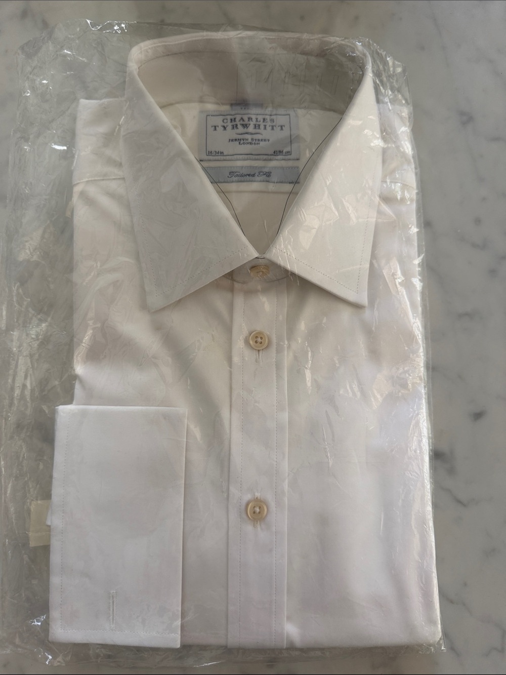 Charles Tyrwhitt White Men's Dress Shirt - Classic Point Collar